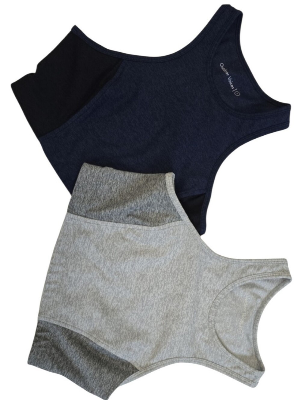 Outdoor Voices Bundle of 2 athena crop tank top sports bras Grey blue sport Yoga